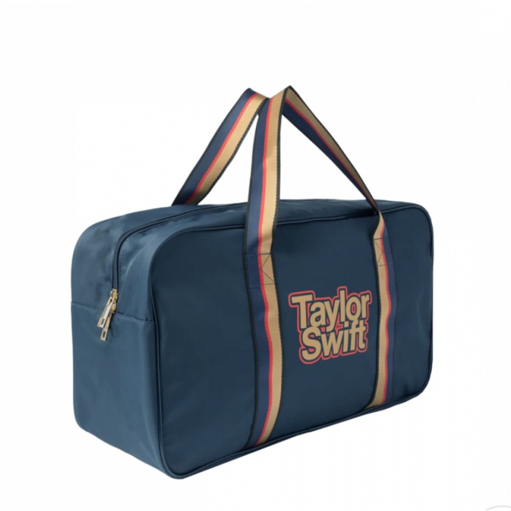 Taylor Swift Blue Travel Duffel Bag with Leather Straps